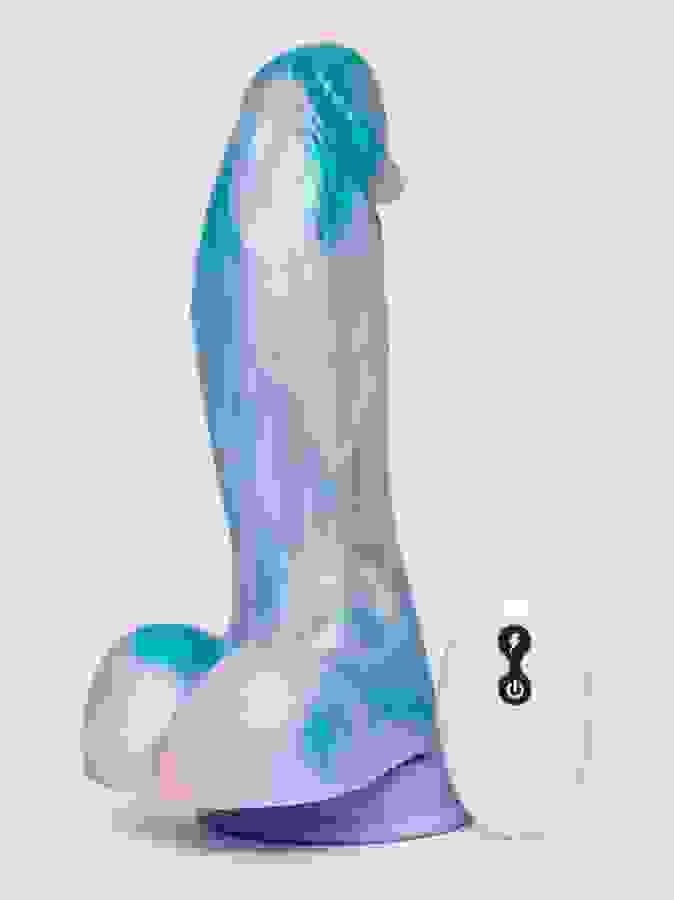 Mythical Fantasy Girthy Remote Control Vibrating Dildo 6.25 Inch, Purple, hi-res